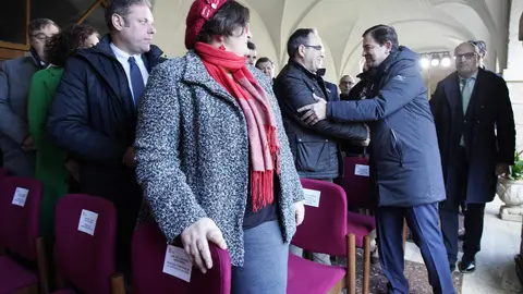El presidente de la Junta de Castilla y León, Alfonso Fernández Mañueco durante la firma del nuevo convenio marco. Foto: César Sánchez.