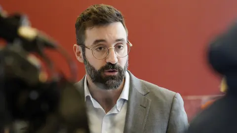 El secretario de Estado de Energía, Joan Groizard, durante la inauguración del Laboratorio de Ciberseguridad Industrial de Ciuden. Foto: César Sánchez.