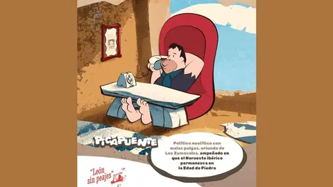 Los secretarios generales de Comisiones Obreras León y Asturias, Elena Blasco y José Manuel Zapico, presentan la campaña contra los peajes en la autopista del Huerna.