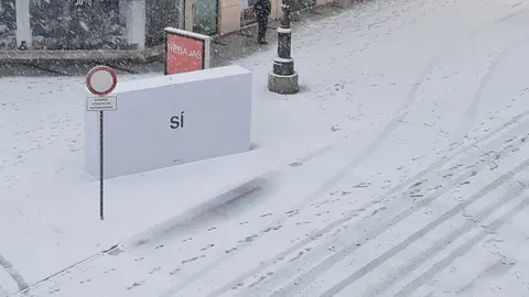 Imagen de Ordoño II este viernes bajo la nieve.