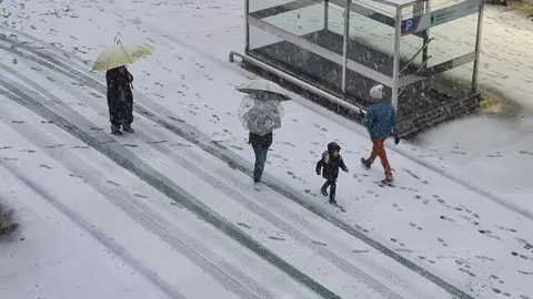 Imagen de Ordoño II este viernes bajo la nieve.