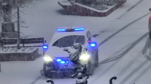 Imagen de Ordoño II este viernes bajo la nieve.