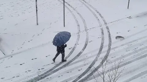 Imagen de Ordoño II este viernes bajo la nieve.