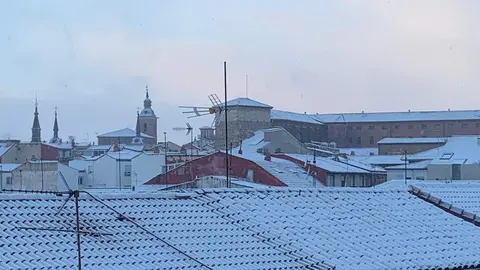Nieve en el centro de la ciudad.