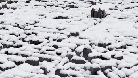 Nieve en la capital leonesa. Foto: Campillo.