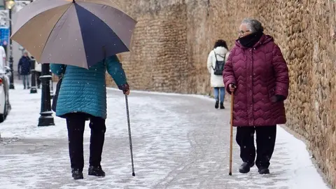 Nieve en la capital leonesa. Foto: Campillo.