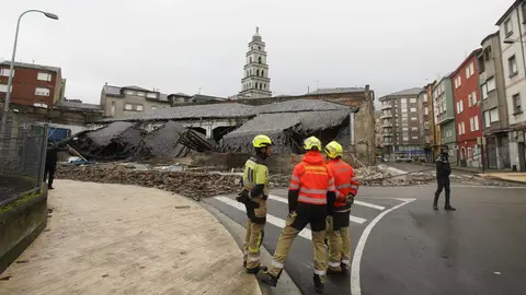Derrumbe del garaje Garnelo en Ponferrada. Foto: César Sánchez.