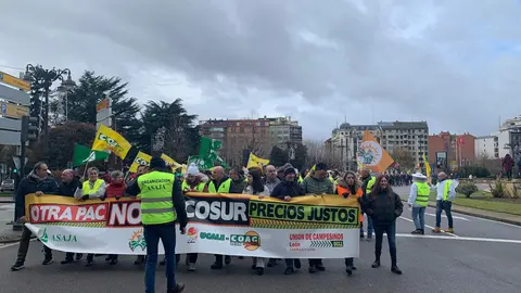 El corazón de León quedó prácticamente paralizado este jueves por la llegada de más de un centenar de tractores y cientos de agricultores y ganaderos que secundaron la tractorada convocada por las principales organizaciones profesionales agrarias. A.F. Reca