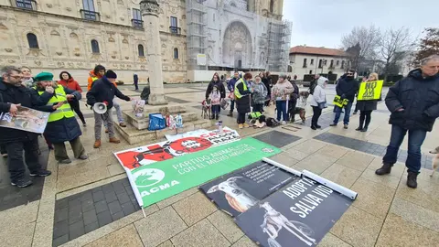 León dice no a la caza con galgos ni ningún otro tipo de raza de perro en una concentración en la plaza de San Marcos en Día del Galgo.