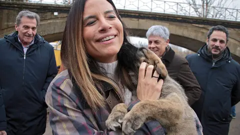 La vicesecretaria general del PSOECyL, y cabeza de lista por León a las elecciones autonómicas, Nuria Rubio, acompañada por el secretario general del PSOE de León, Javier Alfonso Cendón, y otros representantes socialistas, visita la VIII Feria Agroalimentaria Comarca de Rueda de Gradefes. Fotos: Peio García.
