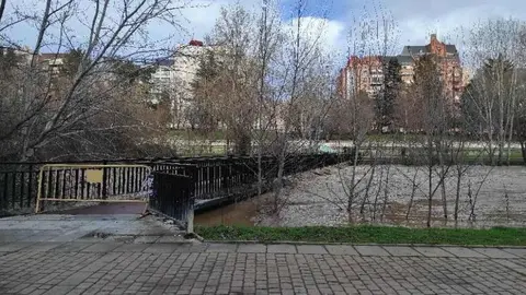 Durante las últimas horas, el Bernesga ha experimentado una crecida rápida a su paso por la ciudad, coincidiendo con la fusión de nieve acumulada en cabeceras y las precipitaciones registradas desde el fin de semana. Fotos: AytoLeón