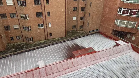 Imagen de León capital este sábado bajo la nieve.