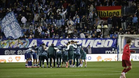 Intenso duelo en La Rosaleda entre el Málaga y la Cultural marcado en la primera mitad por el gol de Calero.