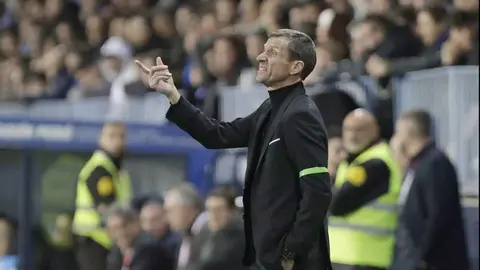 Intenso duelo en La Rosaleda entre el Málaga y la Cultural marcado en la primera mitad por el gol de Calero.