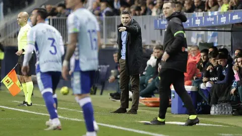 Intenso duelo en La Rosaleda entre el Málaga y la Cultural marcado en la primera mitad por el gol de Calero.