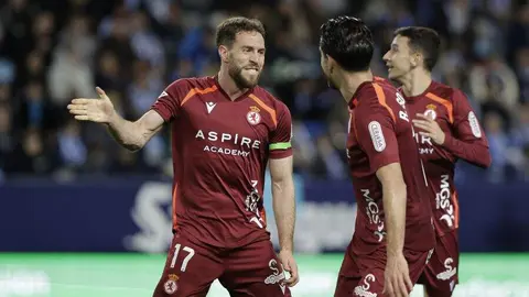 Intenso duelo en La Rosaleda entre el Málaga y la Cultural marcado en la primera mitad por el gol de Calero.