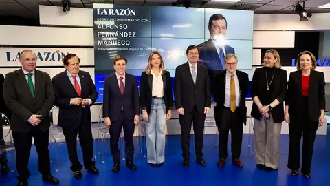El presidente del PP de Castilla y León y candidato a la reelección a la Presidencia de la Junta, Alfonso Fernández Mañueco, protagoniza en Madrid, el desayuno informativo del diario La Razón. Foto: Juan Lázaro.