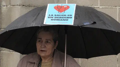 Manifestación de los ayuntamientos de Toreno, Páramo del Sil y Berlanga del Bierzo (León), para reclamar mejoras sanitarias en el medio rural. Foto: César Sánchez.