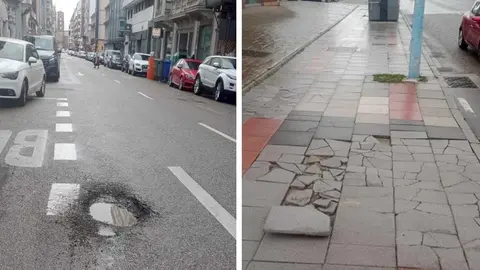 El Grupo Municipal de Unión del Pueblo Leonés (UPL) ha reclamado al equipo de gobierno del Ayuntamiento de León un incremento en el próximo contrato del Plan de asfaltado para hacer frente al deterioro que presentan numerosas calles de la ciudad tras las lluvias y nevadas de las últimas semanas. Imagen facilitada por el PP municipal