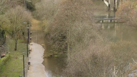 Desbordamiento de ríos en varias localidades de la comarca del Bierzo. Foto: César Sánchez