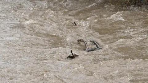 Desbordamiento de ríos en varias localidades de la comarca del Bierzo. Foto: César Sánchez