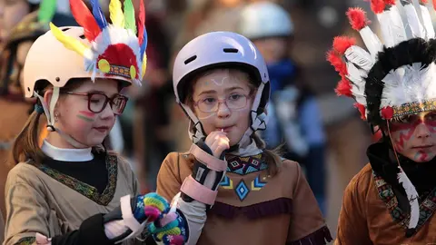 Cabalgata de Carnaval en la capital leonesa. Foto: Peio García