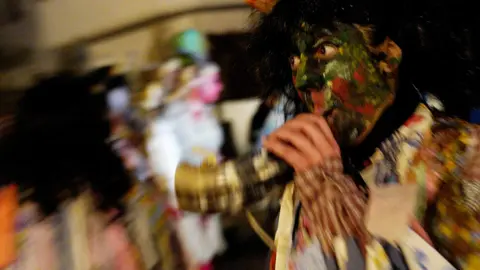 Celebración del Entroido Berciano este sábado dando inicio al Carnaval de Ponferrada.
Foto: César Sánchez.