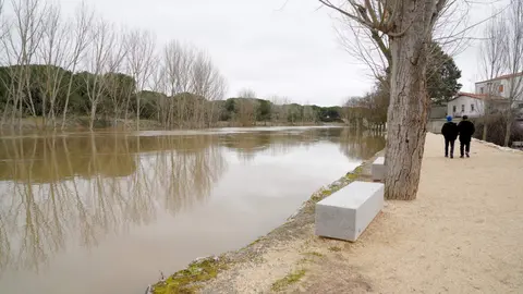 El presidente de la Diputación de Valladolid, Conrado Íscar, y el alcalde de Viana de Cega, Alberto Collantes, visitan las zonas afectadas del municipio y a los vecinos tras el desbordamiento del río Cega. Foto: Leticia Pérez.