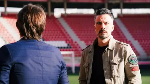 Rubén de la Barrera, en el interior del estadio, en una imagen de la Cultural.