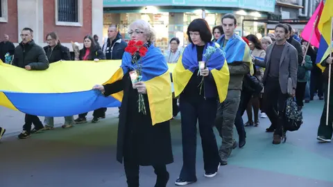 La Asociación de Amigos Leoneses Ucranianos Damnificados convoca una manifestación con motivo del cuarto aniversario del inicio de la invasión de Rusia a Ucrania. Foto: Isaac Llamazares