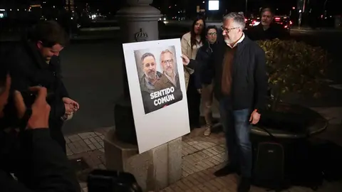 El candidato de VOX a la presidencia de la Junta, Carlos Pollán, en el acto de apertura de la campaña electoral en León. Fotos: Peio García