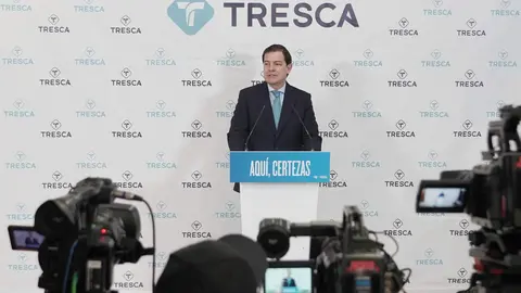 El candidato a la reelección al frente de la Junta por el PP, Alfonso Fernández Mañueco, visita la empresa Tresca, en el Parque Tecnológico de León. Foto: Rubén Cacho.