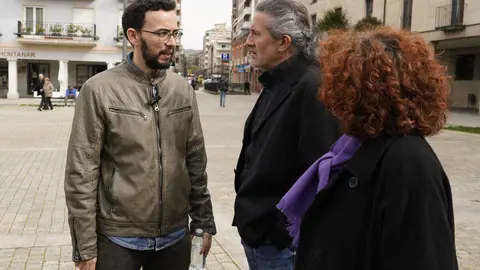 El candidato de Podemos-Alianza Verde a la Presidencia de la Junta de Castilla y León, Miguel Ángel Llamas, visita Ponferrada. Foto: César Sánchez.