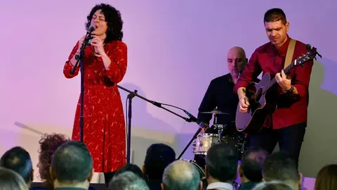 Acto conmemorativo del Día Internacional de la Mujer en León en el que participan la rectora de la ULE, Nuria González; el alcalde de la capital, José Antonio Diez; el presidente de la Diputación Provincial, Gerardo Álvarez Courel y el delegado territorial de la Junta, Eduardo Diego. Foto: Campillo.