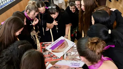 Acto conmemorativo del Día Internacional de la Mujer en León en el que participan la rectora de la ULE, Nuria González; el alcalde de la capital, José Antonio Diez; el presidente de la Diputación Provincial, Gerardo Álvarez Courel y el delegado territorial de la Junta, Eduardo Diego. Foto: Campillo.