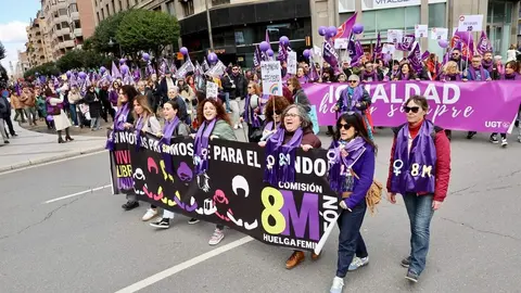 La Comisión 8M organiza una manifestación en León por el Día Internacional de la Mujer. Foto: Campillo.