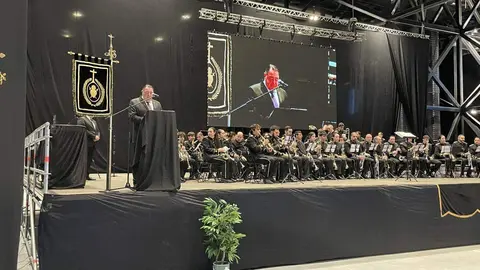 El Palacio de Exposiciones y Congresos de León acogió este domingo un concierto de la Agrupación Musical de la Cofradía Angustias y Soledad, que congregó a cerca de 1.500 personas en uno de los actos musicales previos a la Semana Santa leonesa.