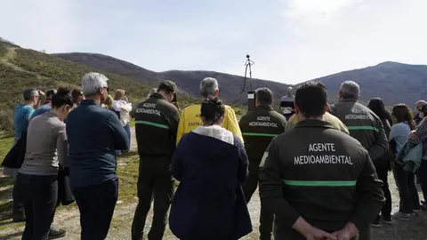 Homenaje al bombero forestal soriano, Nacho Rumbao, fallecido el 17 de agosto en Espinoso de Compludo, durante las labores de extinción del incendio de Llamas de Cabrera. Foto: César Sánchez.