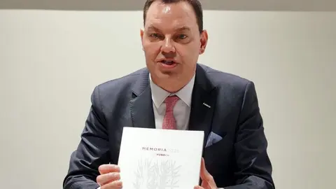 El director general de la Fundación Obra Social de Castilla y León (Fundos), José María Viejo, presenta la memoria anual de actividades del año 2025. Foto: Campillo.