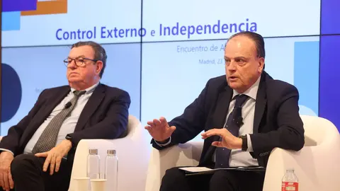 El presidente del Consejo de Cuentas de Castilla y León, Mario Amilivia, interviene en el Encuentro de Alto Nivel organizado por el Tribunal de Cuentas, en colaboración con la Iniciativa de Desarrollo de la Asociación Internacional de Entidades Fiscalizadoras Superiores. Foto: Juan Lázaro.