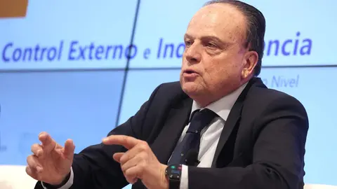 El presidente del Consejo de Cuentas de Castilla y León, Mario Amilivia, interviene en el Encuentro de Alto Nivel organizado por el Tribunal de Cuentas, en colaboración con la Iniciativa de Desarrollo de la Asociación Internacional de Entidades Fiscalizadoras Superiores. Foto: Juan Lázaro.