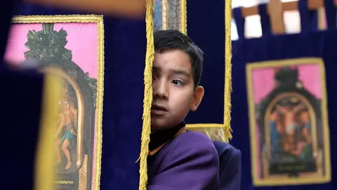 Primera procesión infantil de la Semana Santa de León organizada la Cofradía de la Agonía de Nuestro Señor. Fotos: Peio García.