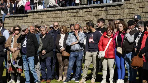Homenaje del Ayuntamiento de Villablino (León) a los mineros fallecidos en el accidente de Cerredo (Asturias). Foto: César Sánchez.