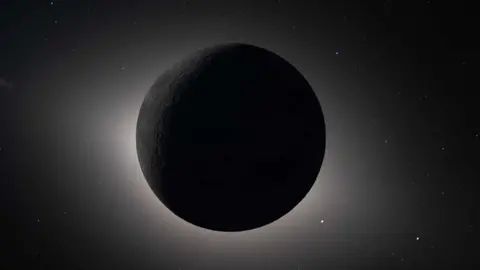 Imagen del eclipse captado por los astronautas.