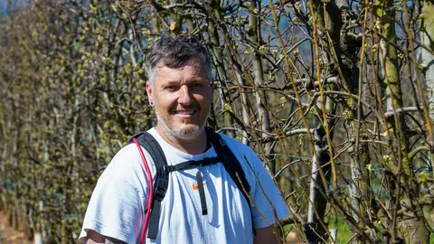 Poda especializada de frutales en el Bierzo. Foto: César Sánchez.
