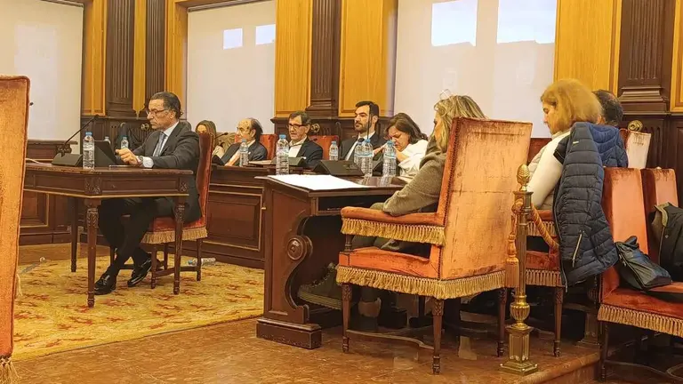 La representación popular, durante el pleno del Ayuntamiento de León.