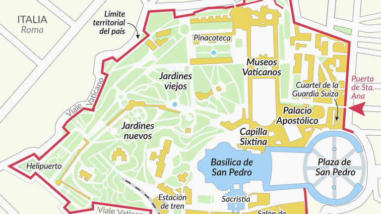 Mapa de El Vaticano, el país más pequeño del mundo. Licencia y elaboración: Nuevo Orden