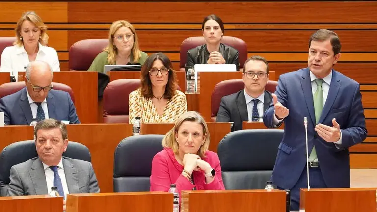 Pleno de las Cortes de Castilla y León; en la imagen, el presidente Alfonso Fernández Mañueco.