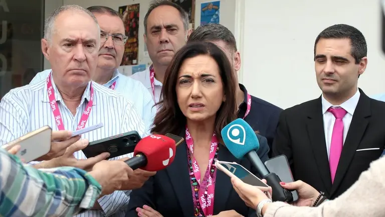 La secretaria general de UPL, Alicia Gallego, durante una rueda de prensa.