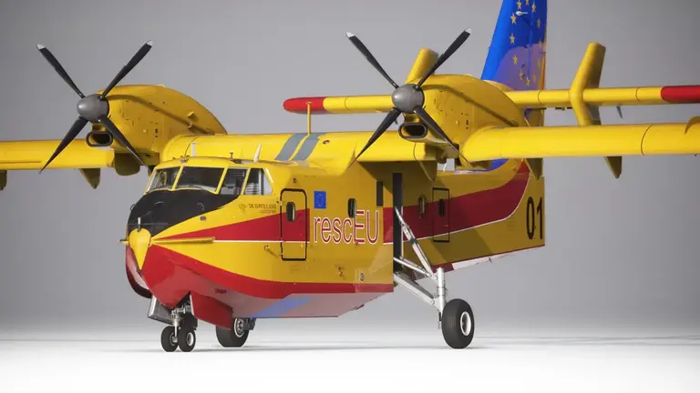 Imagen del avión RescuEU que ahora de desplaza a España para auxiliar en la extinción.